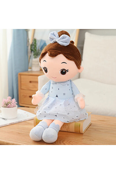 Choice دمية ملاك لطيفة زرقاء 45 سم، دمية أنمي محشوة جميلة، فستان ناعم