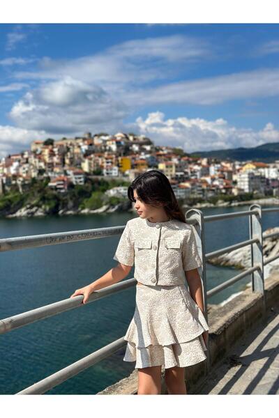 Hilal Akıncı Kids Κοριτσίστικο κοντομάνικο κοστούμι τσέπης