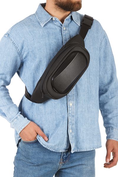 Newish Men's Black Waterproof Cross Waist Bag