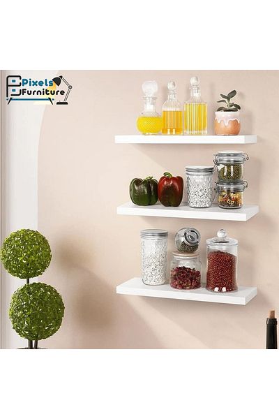 PixelsFurniture Set of 3 Pixel Furniture Floating Wall Shelves, Invisible Bracket Shelves, 60cm