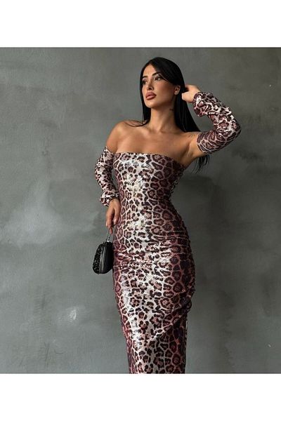hipnoz butik Rochie lungă cu paiete cu paiete de damă