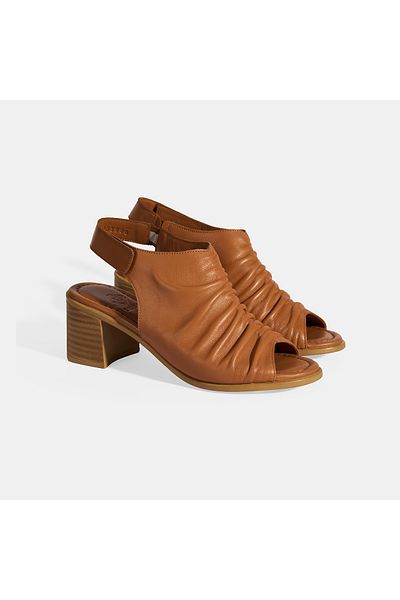 Desa Tan γυναικεία δερμάτινα πέδιλα Velcro