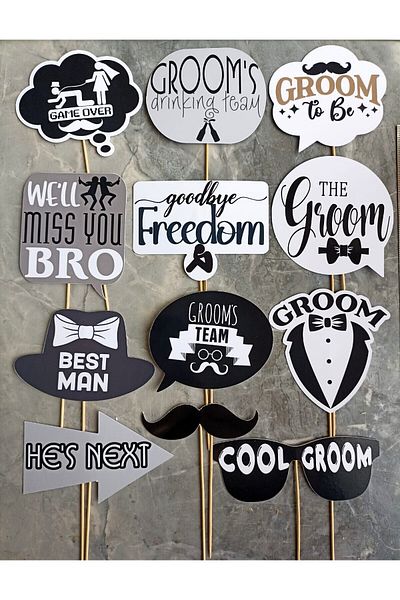 Hiras Dizayn Set of 12 Damat Large Size Groom Bachelorette - Engagement Wedding Conversation Balloon