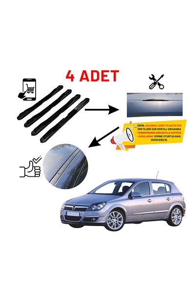 Muga Opel Astra H - أغطية شرائح سوداء مكونة من 4 قطع