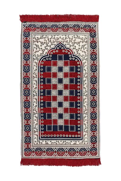 BSB HOME سجادة صلاة فاخرة - جهنماز - ناعمة الملمس، 68×120 سم - أحمر