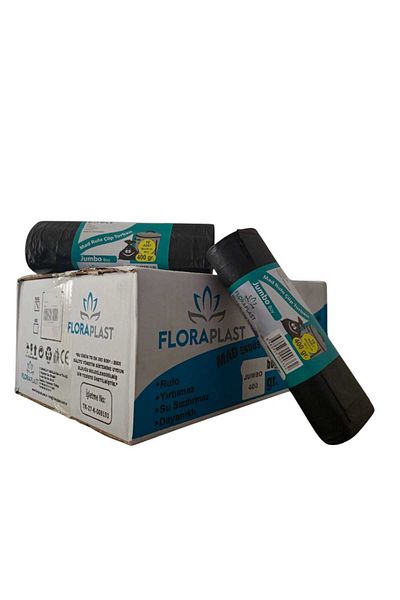 Floraplast Jumbo Size Black Garbage Bag 80X110 cm 1 Roll