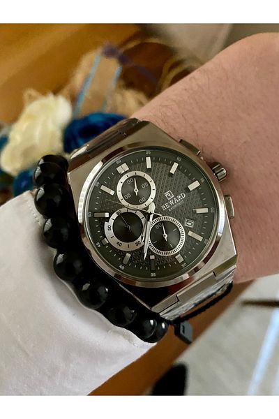 Reward Steel Case Original Waterproof Mens Wrist Watch Bangle Gift