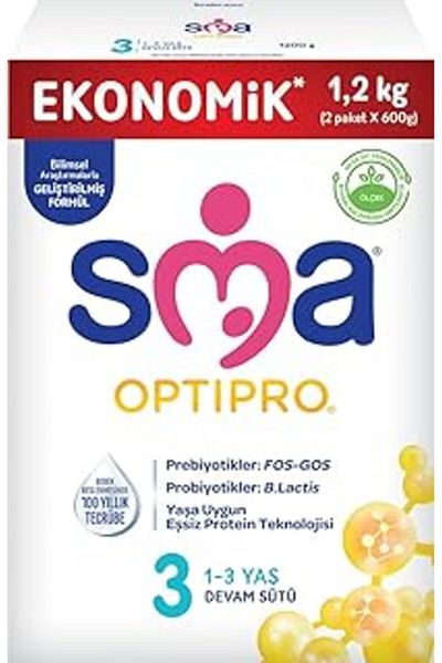 Mu Art Sma Optipro 3, 1-3 Years Follow-On Milk, 1.2 kg (2 X 600 g)