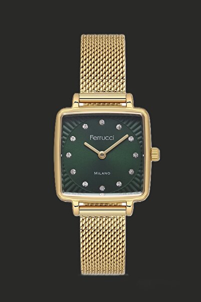 Ferrucci Retro Kare Hasır Kordon Kol Saati