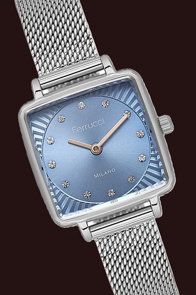 Ferrucci Retro Square Straw Cord Wrist Watch