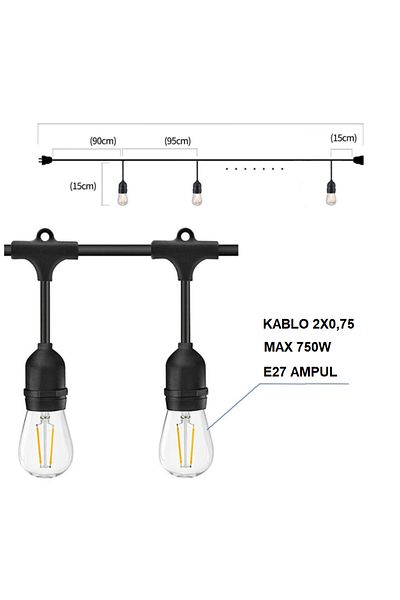 Cata Ivy Outdoor Luminaire (5 Meters - Can Be Added)