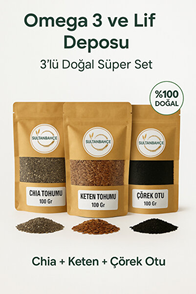 sultanbahçe Chia Tohumu | Keten Tohumu | Çörek Otu | Omega 3-lif Bombası|glut...