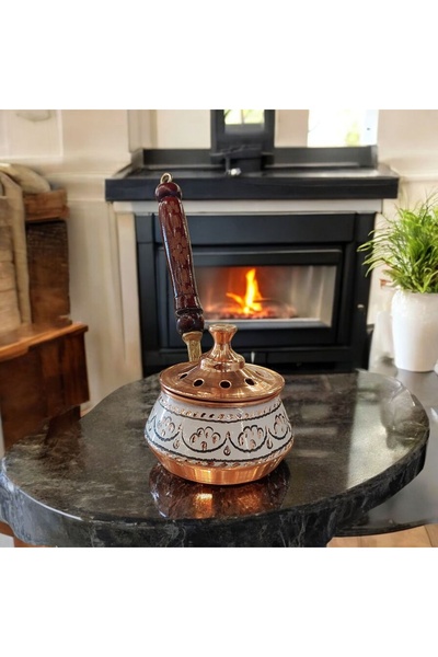 Bakır Center Bakır Tütsülük Bakır Buhurdanlık Gezdirme Tamamen El İşlemeli Be...