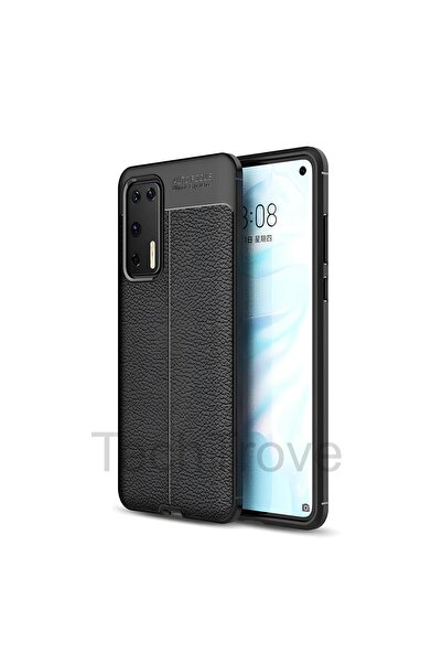 TechTrove Huawei P40 Kılıf Deri Extra Korumalı Slikon Kapak