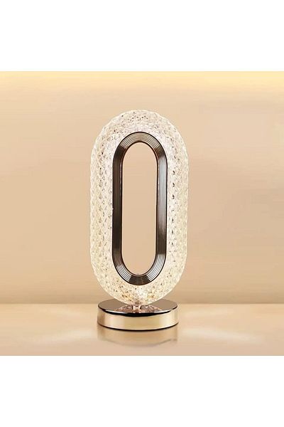 Primo Plus Portable Crystal Desk Lamp, 3 Color Changing Night Light,Touch Lamp with USB Charging Port