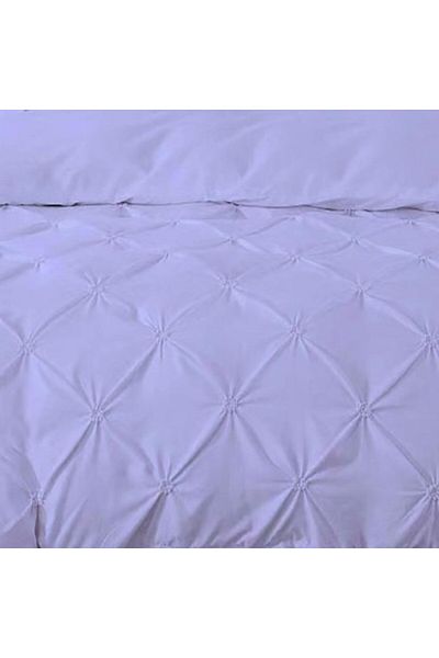 Pucioasa Lenjerie pat dublu finet cu pliuri, 6 piese, cearceaf pilota 200x220cm, Lila