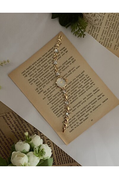 chaoyada Pinterest Gold White Heart Stone Vintage Watch Mother's Day Gift