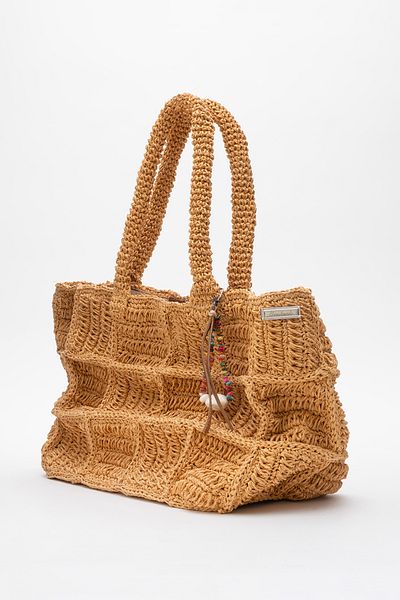 Dericlub Dericlub Women's Straw Handmade Stylish Shoulder Bag Zy 25005 Brown