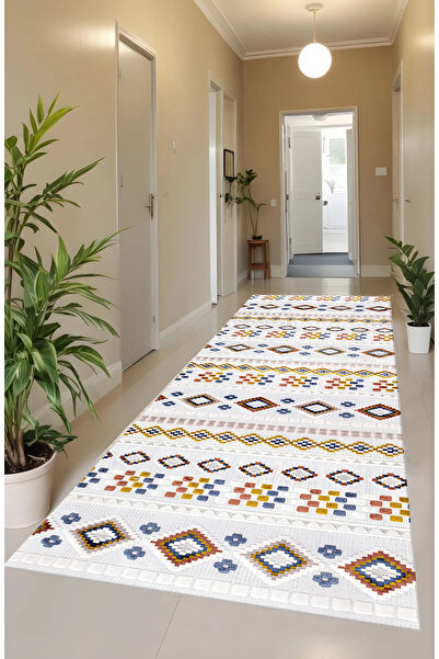 G&C HOME Dijital BASKILI Renkli Kaymaz Taban Yıkanabilir Modern Mutfak Halısı...