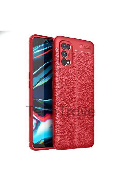TechTrove جراب Realme 7 Pro مصنوع من الجلد وغطاء سيليكون للحماية الإضافية