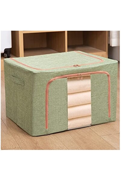 Flippy Foldable Storage Box 100 L, 60x42x40 cm, Metal Frame, Plastic Base Support, Green