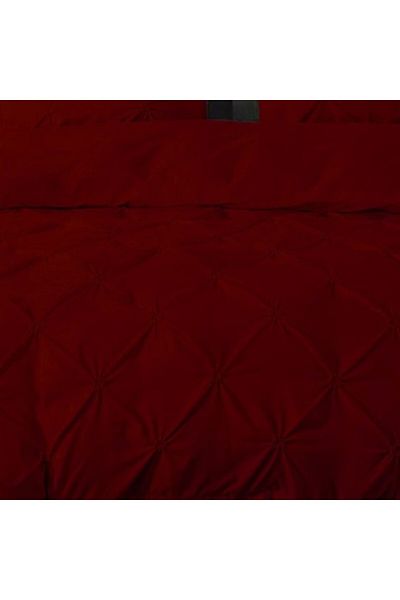 Pucioasa Fine double bed linen with pleats, 6 pieces, duvet cover 200x220cm, Bordeaux