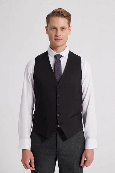 D'S Damat Black V-Neck Classic Men's Vest