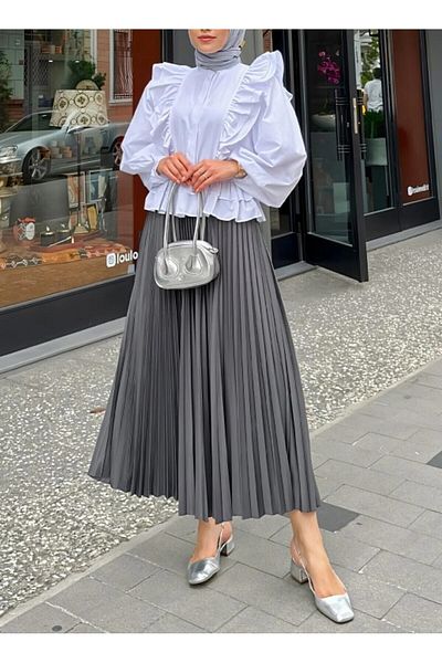 1FEMME1CHANCE Sik Pleated Satin Skirt