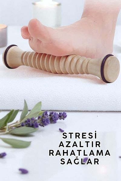 EM AMANOS BEAUTY Wooden Foot Massager Roller - Wood Foot Roller - Relieves Stress and Provides Relaxation