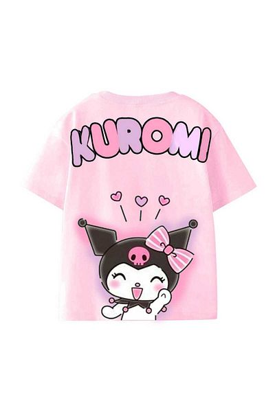 Uğur bebe New Season 1St Quality Pink Kuromi T-Shirt T-Shirt with Front and Back Pattern