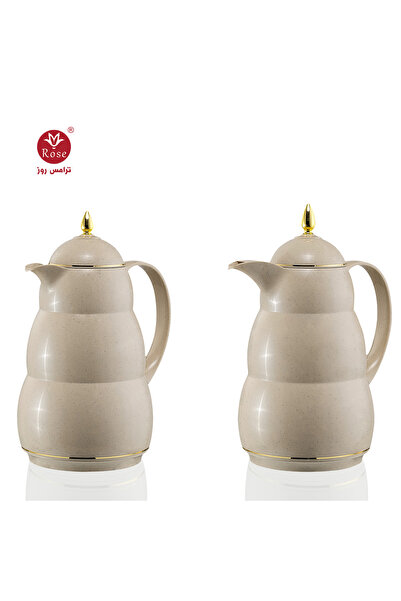 Rose RS-2222-طقم ترمس شاي وقهوة (حجم صغير) مكون من 2 ترمس روز سعة (600 ممل )ق...