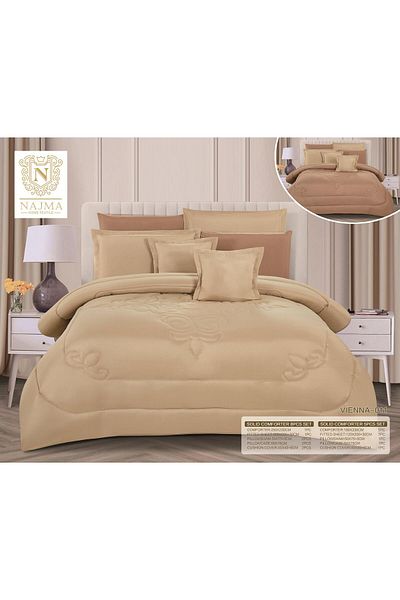 Gerenic Plain double-sided microfiber summer bedspread, cool fabric, 8 pieces, quilt size 230 x 250 cm