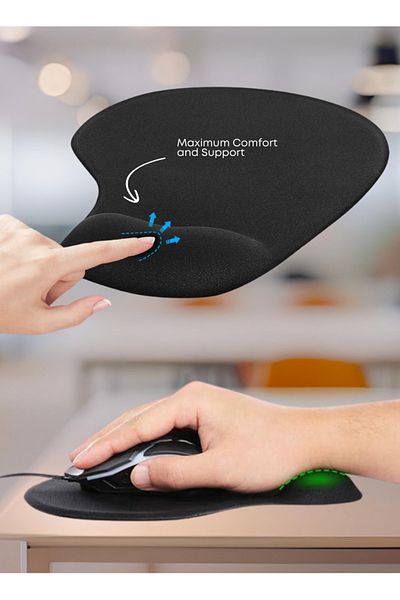 Edots Silicone Mousepad with Gel Wrist Support | Anti-Slip, Comfort and Productivity