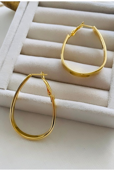 VNS Accessories Damla Model Rodyum Kaplama Küpe (5 CM)