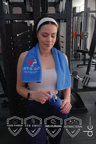 denizlicotton Prosop brodat din bumbac pentru atlet - Antibacterian și absorbant transpirația Box Tenis Fitness Plates