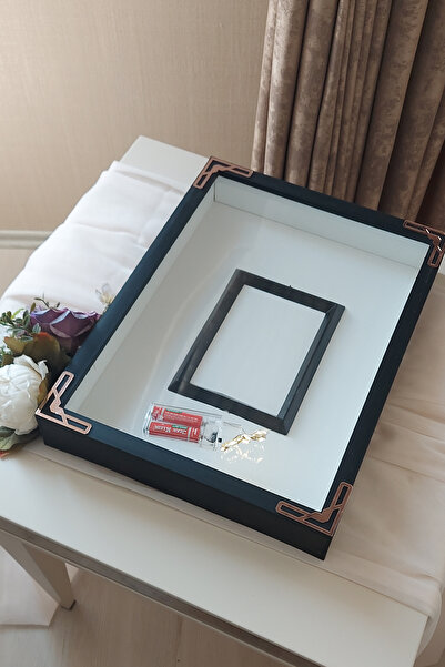 Verda Çerçeve 30x40 Cm Ledli Beyaz Fotoğraf Bölümlü Tasarım Gül Kutusu Anı Çe...