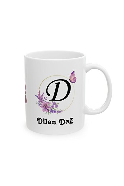 nyshediyelik Kişiye Özel Baş Harfli Isimli Beyaz Kupa Bardak Ürün Doğum Günü ...