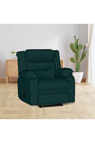 Lazy Vibes MNZ3 | Velvet Classic Recliner Chair - Dark Green