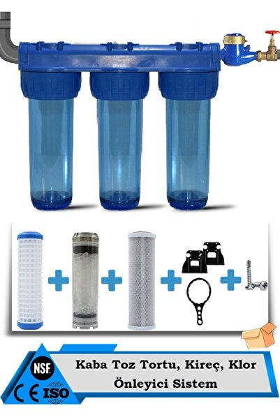Filter Store Daire Bina Sayaç Girişi 10" Inc 3 Aşama Su Arıtma Cihazı ( Kireç...