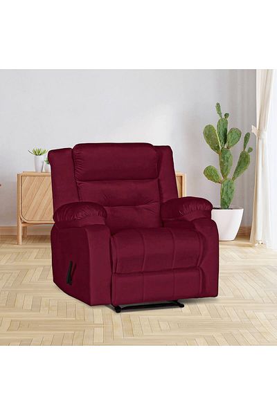 Lazy Vibes MNZ3 | Velvet Rocking Recliner Chair - Burgundy