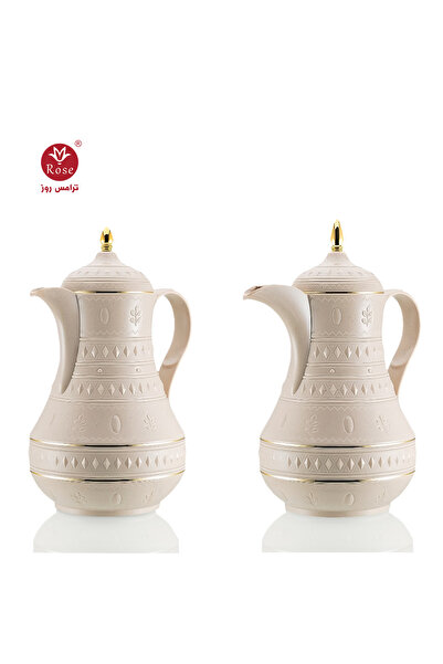 Rose RS-712-طقم ترمس شاي وقهوة مكون من 2 ترمس روز سعة 0.6 لتر قهوة و 0.6 لتر شاي