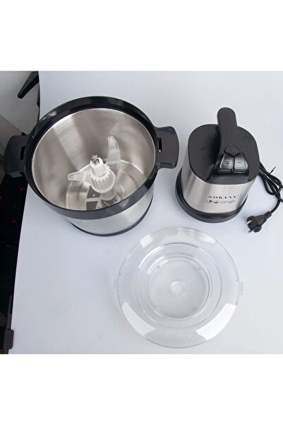 SOKANY Tocător electric SK-YM-7033, 4 lame din oțel inoxidabil, 1500 W, 6L, recipient din oțel inoxidabil