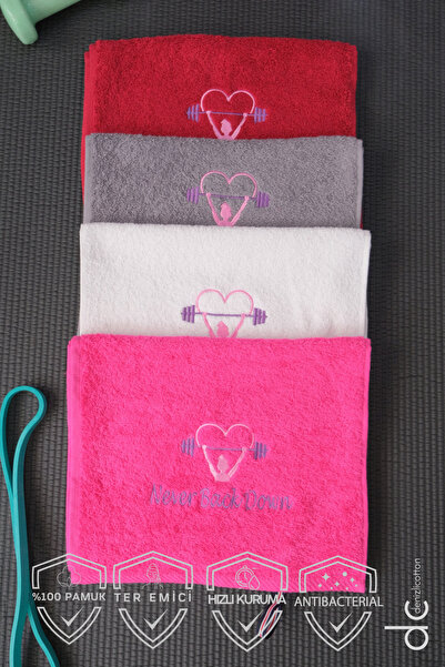 denizlicotton Бавовняний рушник для спортсменів з вишивкою - антибактеріальний і поглинає піт, для боксу, тенісу, фітнесу та плавання