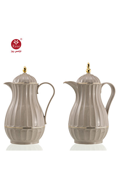 Rose RS-345-طقم ترمس شاي وقهوة (حجم صغير) مكون من 2 ترمس روز سعة (600 ممل ) ق...