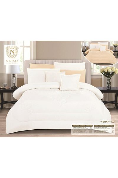 Gerenic Plain double-sided microfiber summer bedspread, cool fabric, 8 pieces, quilt size 230 x 250 cm