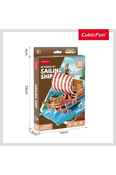 Cubic Fun - 3d Puzzle Sailboat 33 Pieces