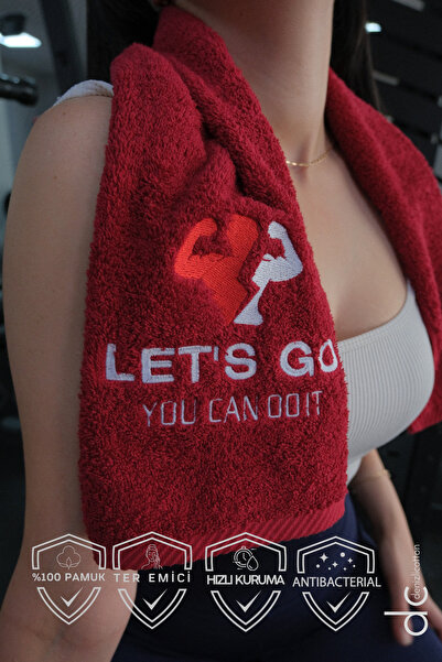 denizlicotton Бавовняний рушник для спортсменів з вишивкою - антибактеріальний і поглинає піт, для боксу, тенісу, фітнесу та плавання