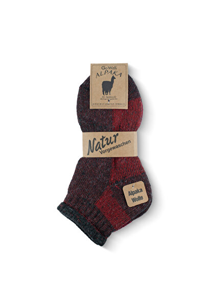 Go With Alpaka Yünlü Tam Havlulu Kalın Termal Outdoor Yürüyüş Kısa Patik Bilek Boy Çorap 6007