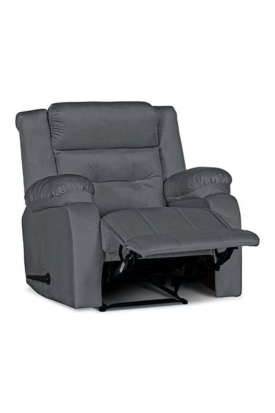 Lazy Vibes MNZ3 | Velvet Rocking Recliner Chair - Grey