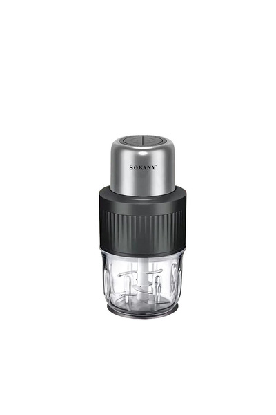 SOKANY 2 in 1 electric chopper, SK-YM-7032, 4 stainless steel blades, 800 W motor, Glass container